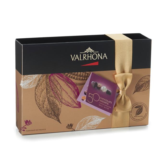 box of 50 assorted pralines by valrhona