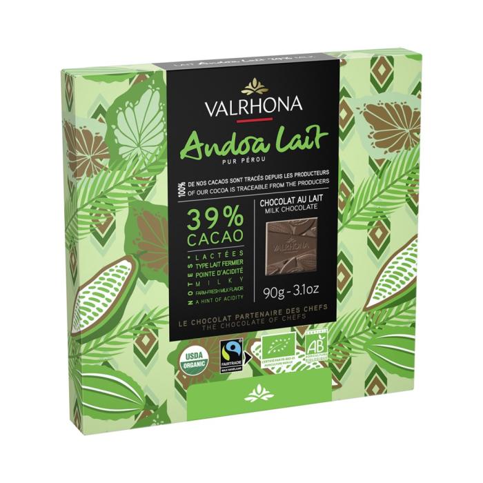 gift box of andoa lactee milk 39 18 squares by valrhona