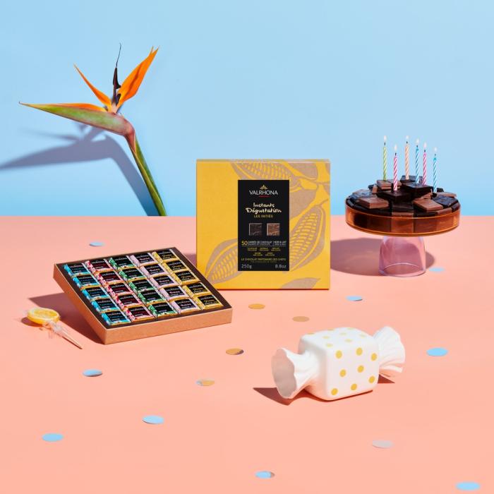 giftbox of 50 squares by valrhona